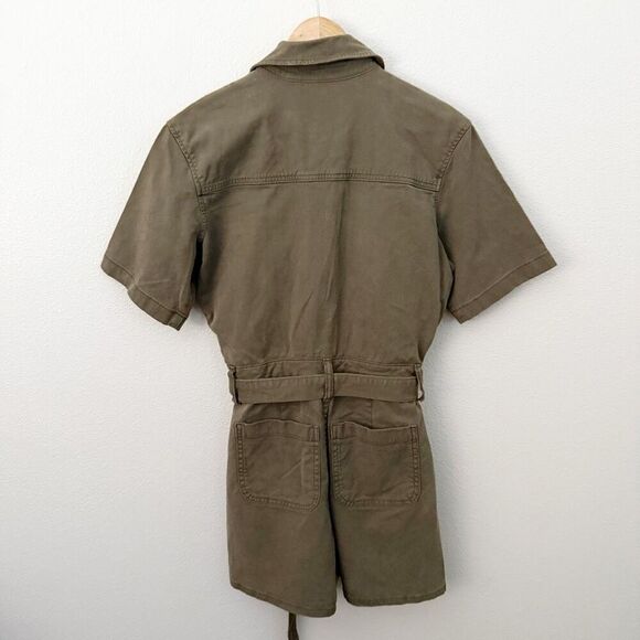 UNIVERSAL THREAD | Romper Utility Style Short Sleeve Army Olive Green | Small - Picture 6 of 8